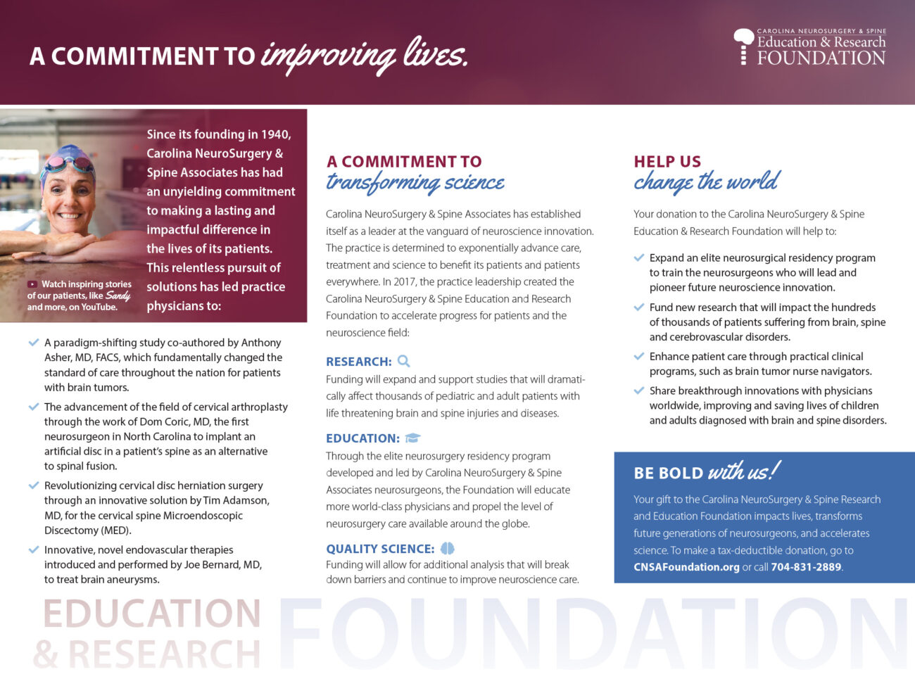 cnsa_foundation_brochure2 Carolina NeuroSurgery & Spine Associates
