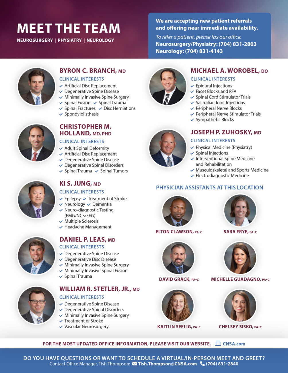 cnsa_huntersville_referral_sheet2 Carolina NeuroSurgery & Spine Associates